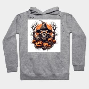 scary witch with pumpkins Hoodie